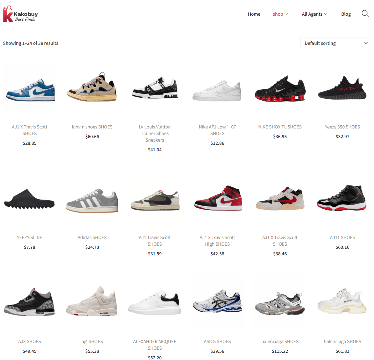 Kakobuy website navigation for shoes