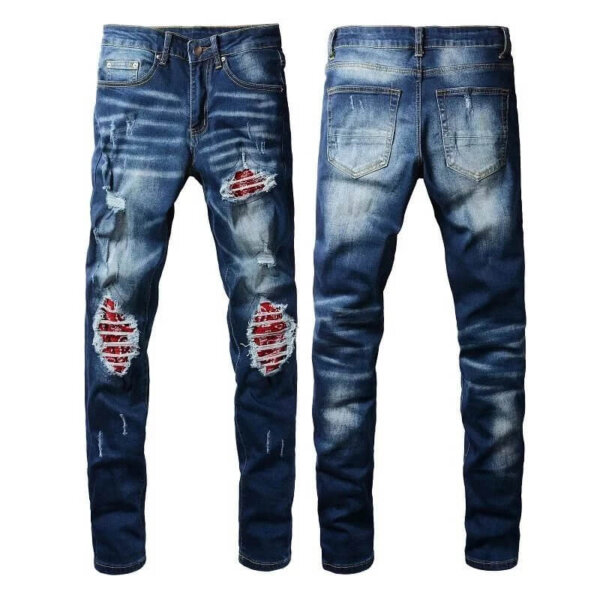 Red Ripped Hole Purple Jeans A??37 styles??