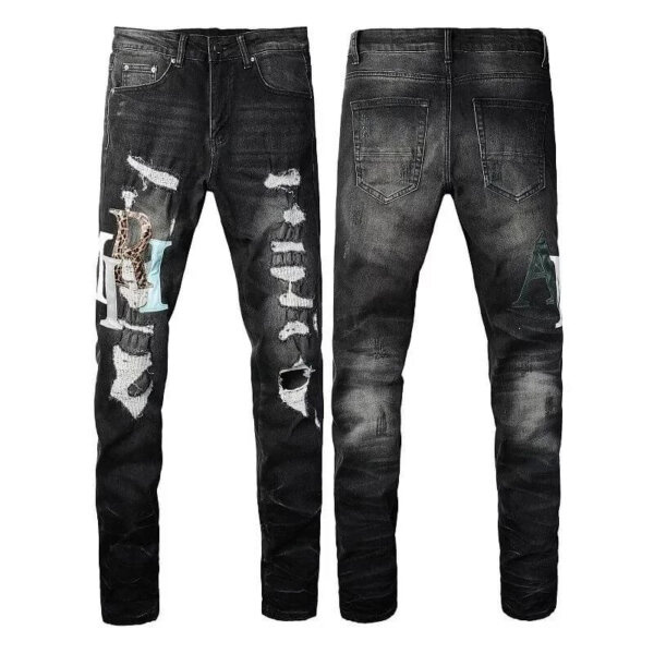 Leopard-Print Letters Purple Jeans??37 styles??