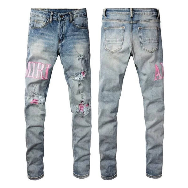 Pink Distressed Lettering Purple Jeans??37 styles??