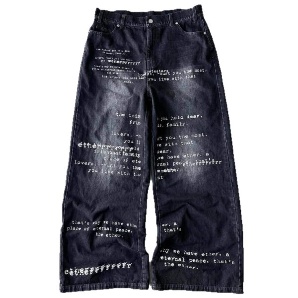 Printed letter jeans??2 styles??