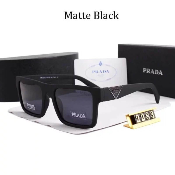 Prada Matte black polarized square-frame sunglasses